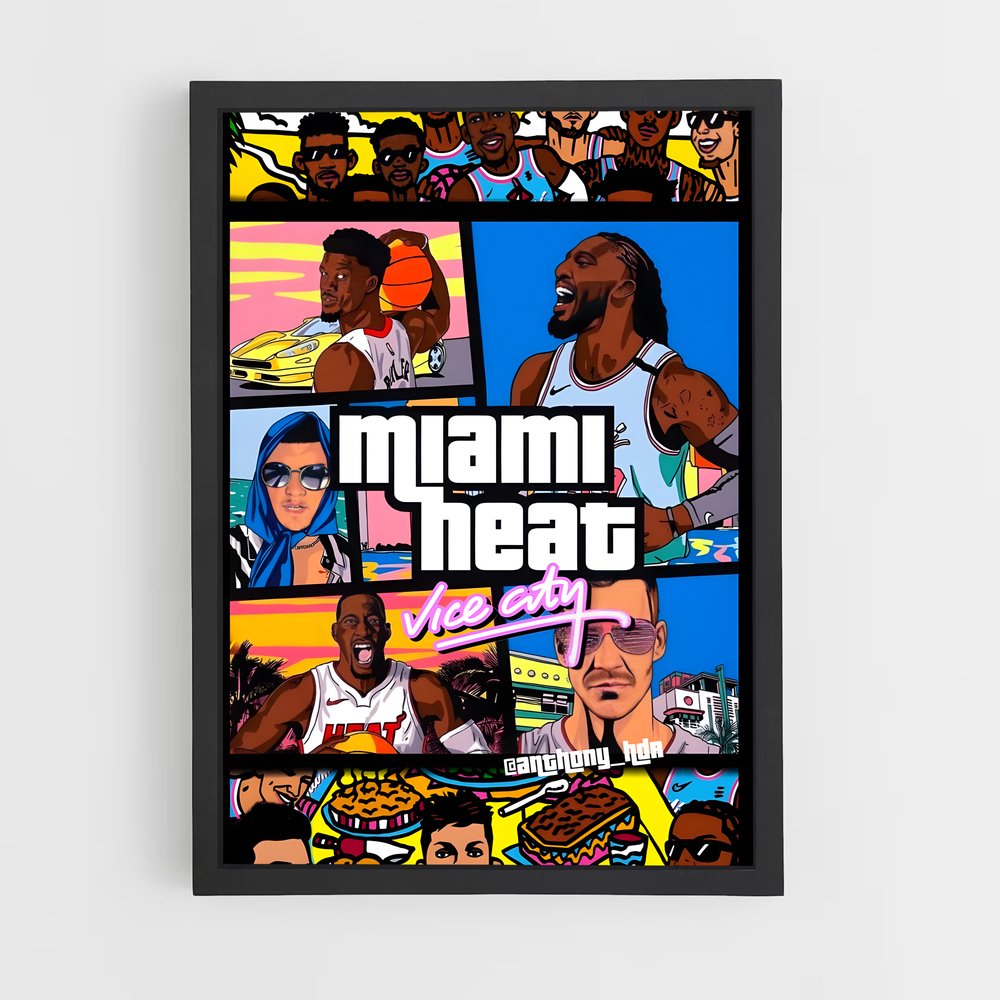 Poster Beat à Miami – affiche Basketball (vue 2)
